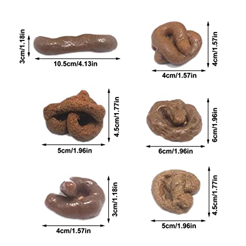 mierda falsa, perro simulación suave, 6 juguetes taburete diferentes formas, accesorios broma para Halloween, fiesta broma del día los inocentes Wukesify