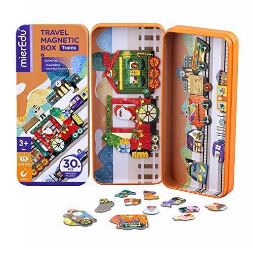 MierEdu- PUZLE MAGNÉTICO MIS Viajes-Trenes Puzzles y Rompecabezas, Multicolor (ME0883)