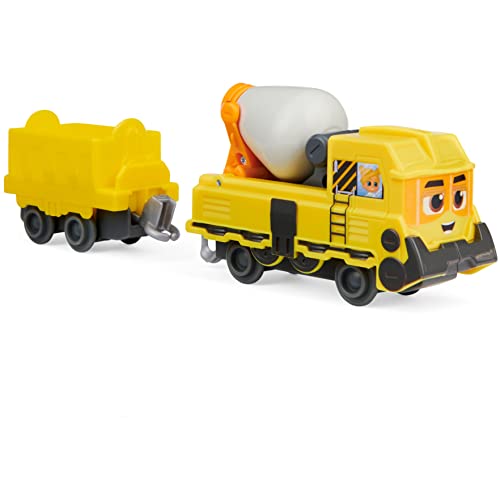 Mighty Express Tren Push and Go Baut-es Bruno con vagón de mercancías – Tren Manual para la Popular Serie de televisión, a Partir de 3 años