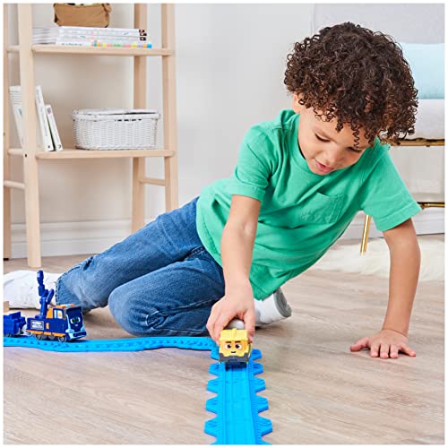 Mighty Express Tren Push and Go Baut-es Bruno con vagón de mercancías – Tren Manual para la Popular Serie de televisión, a Partir de 3 años