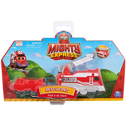 Mighty Express Tren Push and Go Salvador Rojo – Tren Manual para la Popular Serie de televisión, a Partir de 3 años