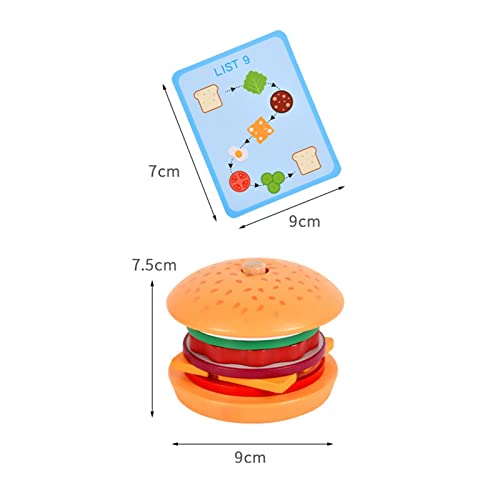 Milageto Pretender Comida Juguetes apilables de Madera Cocina Juego Comida Montessori educación temprana para niños Vacaciones Preescolar bebé, Hamburguesa