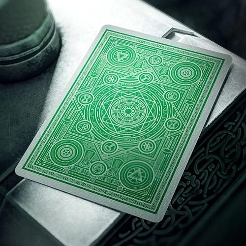 MilesMagic Theory11 Avengers Infinity Saga Green Edition - Juego de cartas con clip de acrílico transparente para baraja