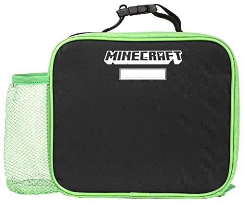 Minecraft - Fiambrera para Niños - Bolsa de Almuerzo de Juegos de Video del Creeper - Bolsillo de Malla - Asa de Transporte con Gancho - Regalos de Minecraft - Mercancía Oficial de Minecraft