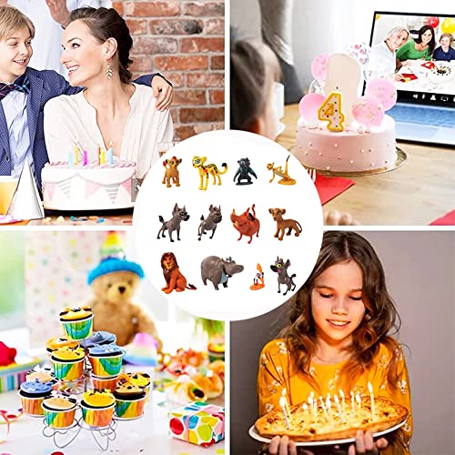 Mini Figuras Set, 12PCS The Lion King Decoración para Tartas Action Figure Cake Decoration Decoraciones de Fiesta Cumpleaños Cake Topper Figuras Set Fiesta de Cumpleaños Suministros Decoración