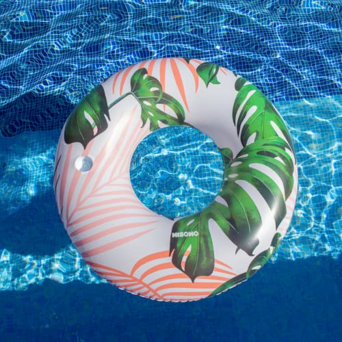 Misomo Anillo de Natación Hinchable Extra Grande Incl. Soporte para Bebidas, Flotador Inflable en Piscina y en Playa, Juguete de Piscina, Flotador de Lujo, Edición Beverly Hills