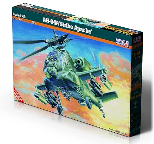 MISTER CRAFT HOBBY KITS Mistercraft G-36 AH-64A Strike Apache, escala 1:48, kit de construcción de plástico, kit para montaje, modelo de plástico, instrucciones de construcción, 378 mm x 323,8 mm