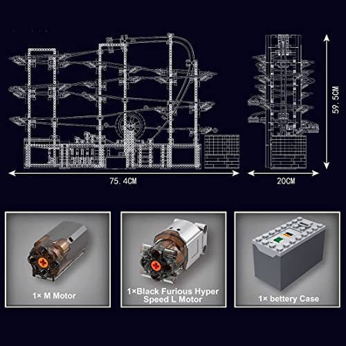 M.O.C TopBau 2THOSHP5414V14Q1 - Kit de construcción de montaña rusa dinámico con motor, juego de construcción compatible con Lego Creator Architecture, 2438 piezas, 2THOSHP5414V14Q1