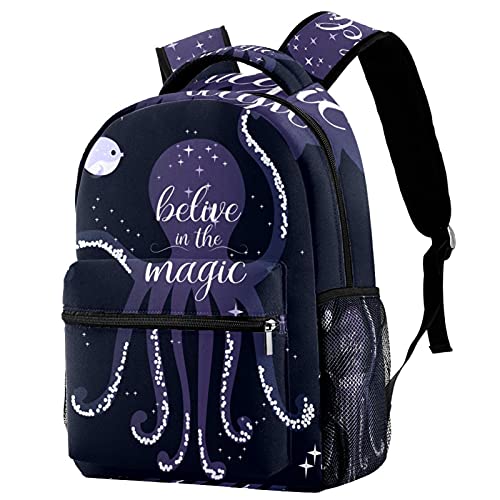 Mochila de viaje de Leisure Campus, Octopus Sea Marine Animal Bolsas con soporte para botellas para niñas y niños