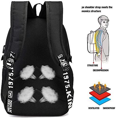 Mochila escolar unisex Mochila escolar CERBERUS Mochila informal Mochila escolar de moda para niños y niñas （45x30x15cm） Mochila impresa en 3D