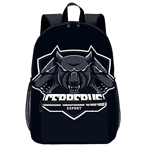 Mochila escolar unisex Mochila escolar CERBERUS Mochila informal Mochila escolar de moda para niños y niñas （45x30x15cm） Mochila impresa en 3D