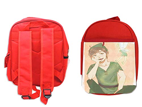 MOCHILA ROJA PETER PAN Y NUNCA JAMAS backpack rucksak