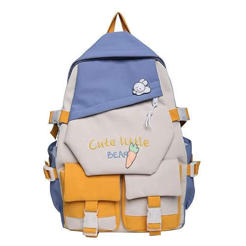 Mochilas Escolares Niñas de Escuela Primaria 3ro a 6to Grado Mochila de Doble Bolsillo para Niñas Estudiantes de Escuela Secundaria Japonesa Mochila de Estudiantes de Secundaria, Azul