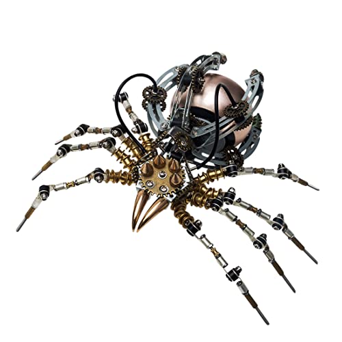 Modelo Soporte araña mecánico Metal 3D, con Altavoz Audio, 512 Piezas DIY Mechanical Spider Opus Puzzles Kits ensamblaje, Estilo Steampunk