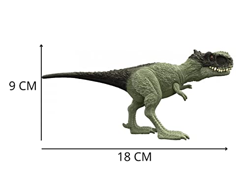 Mondo Jurassic Dominion - Dinosaurio Animales feroces "Rugops Primus" - Dinosaurio articulado de 18 cm novedad pack bestial - Dinosaurio juguete animales juguete para niños HDX28- Multicolor