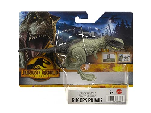 Mondo Jurassic Dominion - Dinosaurio Animales feroces "Rugops Primus" - Dinosaurio articulado de 18 cm novedad pack bestial - Dinosaurio juguete animales juguete para niños HDX28- Multicolor