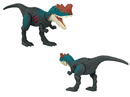 Mondo Jurassic Dominion - Dinosaurio de daño extremo "Genyodectes Serus" - Dinosaurio de juguete articulado de 18 cm - Dinosaurios para niños con daño de batalla HGP80- Multicolor