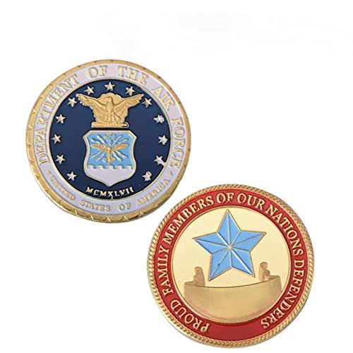 Moneda Coleccionable chapada en Oro del Departamento de la Fuerza Aérea de los Estados Unidos Orgullosos Miembros de la Familia de los defensores de Nuestras Naciones Moneda de Honor por defecto