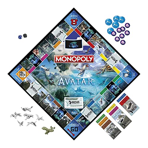 Monopoly Avatar Edition - Juego de mesa para 2 a 6 jugadores, juego familiar para edades de 8 años en adelante. Defende Pandora contra la RDA!