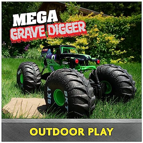 Monster Jam, camión Monstruo Todoterreno Mega Grave Digger Oficial por Control Remoto, más de 60 cm de Altura, Escala 1:6, Juguetes para niños y niñas a Partir de 4 años