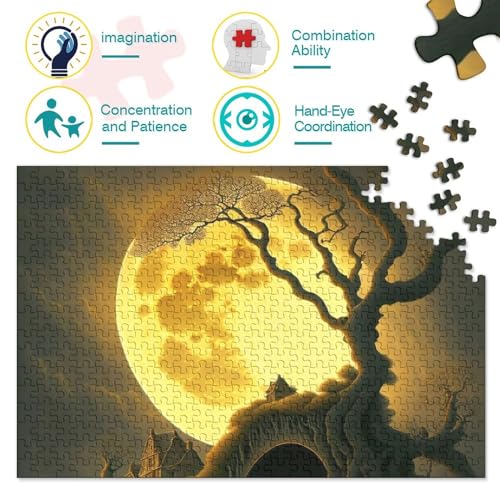 Moon Deadwood Jigsaw Puzzle Adultos Diversión 1000 Piezas Juego Educativo Juguete Decoración del Hogar Juguete Juego Intelectual 1000 Piezas (75x50cm)