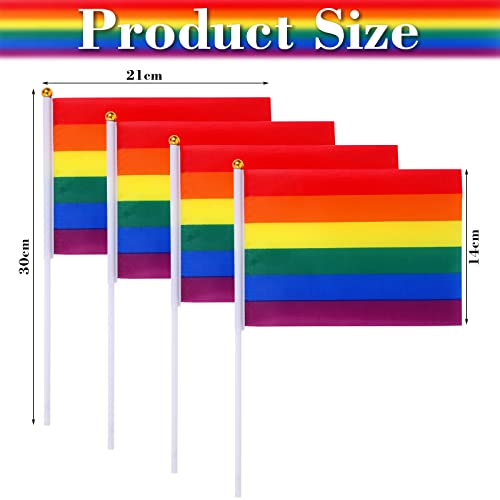 MOOOT 60 Piezas Banderas Orgullo Gay LGBT, Pequeña Banderas del Arco Iris, Banderas Mano para Decoraciones Mes Orgullo, Banderas de Decoración Día Orgullo, Accesorios para Orgullo LGBTQ