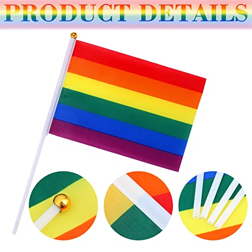 MOOOT 60 Piezas Banderas Orgullo Gay LGBT, Pequeña Banderas del Arco Iris, Banderas Mano para Decoraciones Mes Orgullo, Banderas de Decoración Día Orgullo, Accesorios para Orgullo LGBTQ