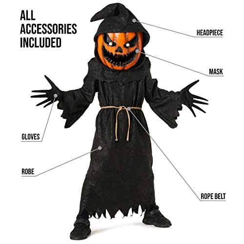 Morph Costumes Disfraz Calabaza Niño, Disfraz Espantapajaros Niño, Disfraz Espantapajaros Niña, Mascara Calabaza Niño, Disfraz Mostruo Niño, Disfraz Halloween Niño Miedo Talla L