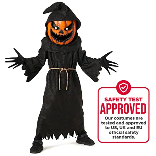 Morph Costumes Disfraz Calabaza Niño, Disfraz Espantapajaros Niño, Disfraz Espantapajaros Niña, Mascara Calabaza Niño, Disfraz Mostruo Niño, Disfraz Halloween Niño Miedo Talla L