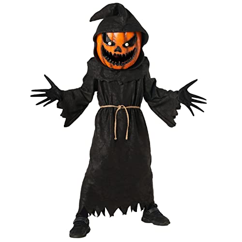 Morph Costumes Disfraz Calabaza Niño, Disfraz Espantapajaros Niño, Disfraz Espantapajaros Niña, Mascara Calabaza Niño, Disfraz Mostruo Niño, Disfraz Halloween Niño Miedo Talla L