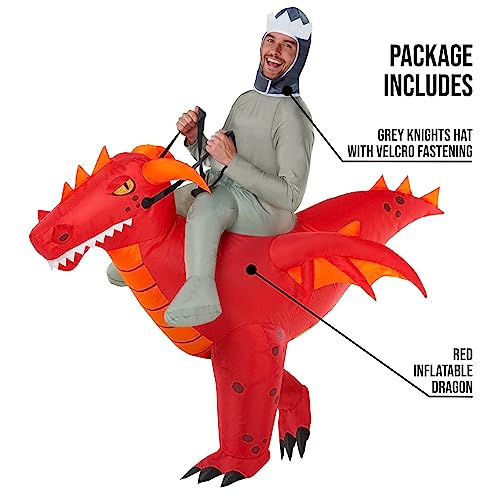 Morph Costumes Disfraz Dragon Adulto, Disfraz Hinchable Adulto Dragon, Disfraz Dragon Mujer, Disfraz Halloween Hinchable Dragon, Disfraces Inflables Dragón, Disfraz Carnaval Adulto Talla Única