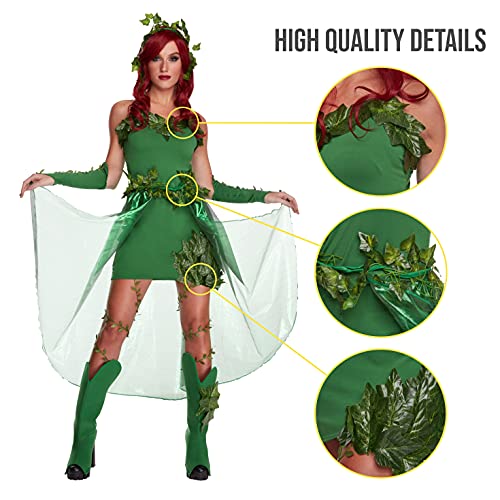 Morph Costumes Disfraz Hiedra Mortal Mujer Comic, Disfraz Villana Mujer, Cosplay De Villanas Mujer, Disfraz Halloween Mujer Talla S