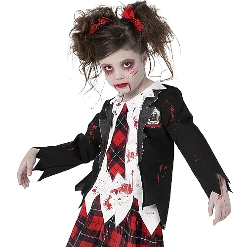 Morph Disfraz Colegiala Zombie Niña, Disfraz Zombie Niña, Disfraz Niña Zombie Halloween, Disfraz Zombi Niña, Disfraz Miedo Niña, Disfraz Zombie Colegiala Niña, Disfraz Halloween Niña Zombie Talla M