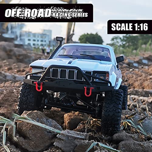 Mostop Camión teledirigido 1:16, escala completa 4WD Off-Road RC Camión, RC Car con 2 baterías y control de dirección de ritmo, modelo de velocidad de elevación, juguete adecuado para niños