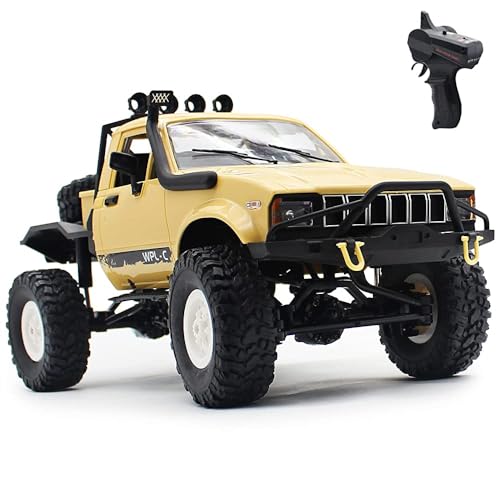 Mostop Rastreador de coche a control remoto escala 1/16 todoterreno RC Car Crawler para niños, acelerador y control de velocidad a escala completa, juguete remoto para niños