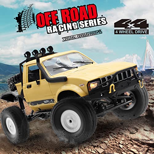 Mostop Rastreador de coche a control remoto escala 1/16 todoterreno RC Car Crawler para niños, acelerador y control de velocidad a escala completa, juguete remoto para niños