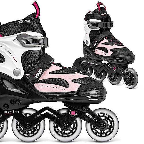 Movino Patines en Línea Cruzer Two Patines Ajustables Patines en Línea para Mujer y Niño y Adultos Patines con Ruedas Grandes de 80 mm, L (38-41)