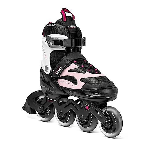 Movino Patines en Línea Cruzer Two Patines Ajustables Patines en Línea para Mujer y Niño y Adultos Patines con Ruedas Grandes de 80 mm, L (38-41)