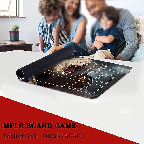 MPLR BOARD GAME Juego de mesa MTG Playmat + bolsa impermeable gratuita, bordes cosidos, superficie de goma suave, MTG PlayMat with Zones (An Original Ajani, Strength of The Pride Playmat) (con zona)