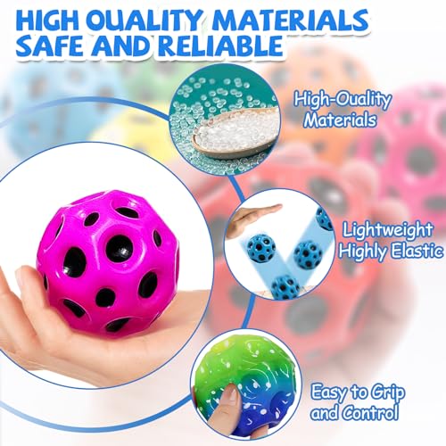 MQVXT Astro Jump Ball,8 Piezas Moon Ball,Space Ball,7 cm Bouncing Ball Toy,Fácil de Agarrary Atrapasueños,para Juegos de Fiesta,Entrenamiento Deportivo,Colored Elastic Ball for Kids Gift