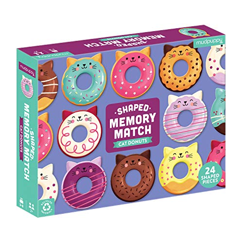 MudPuppy- Shaped Memory Match/Cat Donuts Juegos Tradicionales, Multicolor (356325)