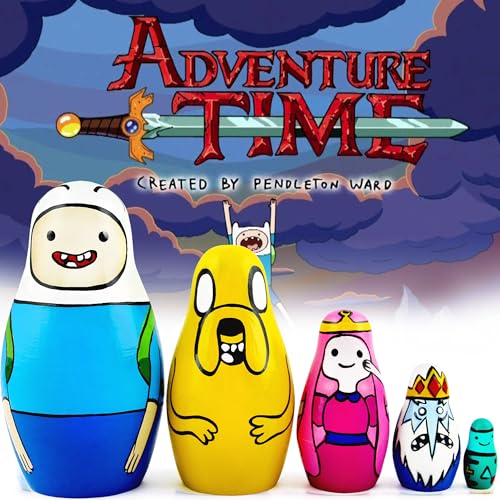 Muñecos anidados de personajes Adventure Time: auténtico juego de 5 matrioska - Colección exclusiva