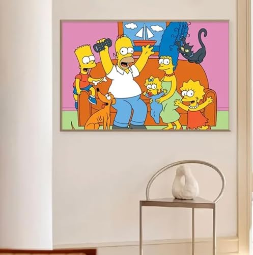 MZlier Puzzle 1000 Piezas Dibujos Animados Los Simpson Bart Juego de Rompecabezas y Juego Familiar G1201348A(29.52inX19.68in)