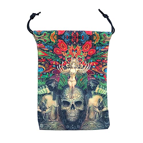 Namvo Tarot Bolsa de Almacenamiento Runas celtas Bolsa con cordón 13x18CM, Terciopelo Grueso Bolsas de Regalo Símbolo Bordado Joyas Bolsas de Cristal Tarjeta