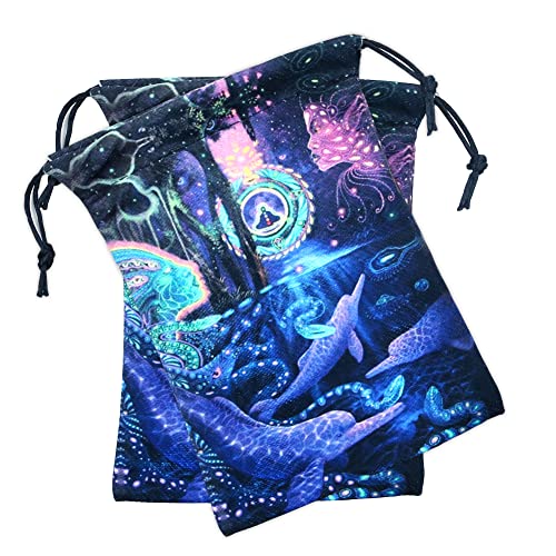 Namvo Tarot Bolsa de Almacenamiento Runas celtas Tarot Tarjetas Bolsa de Almacenamiento Bolsa con cordón 13x18CM, Terciopelo Grueso Bolsas