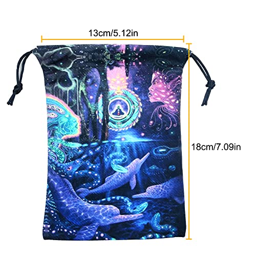 Namvo Tarot Bolsa de Almacenamiento Runas celtas Tarot Tarjetas Bolsa de Almacenamiento Bolsa con cordón 13x18CM, Terciopelo Grueso Bolsas