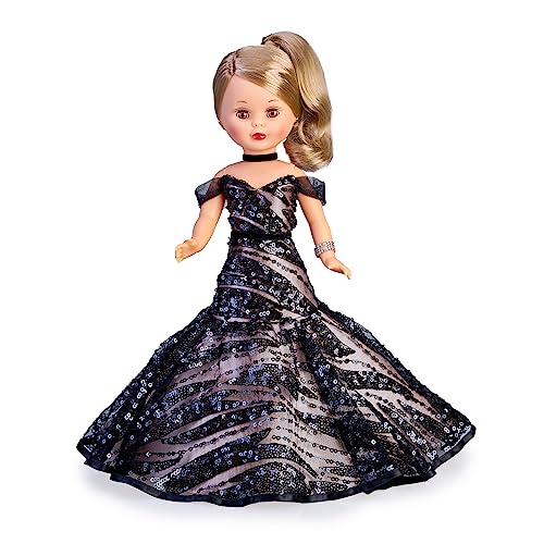 Nancy Colección - Muñeca 55 Aniversario Gala, edición Limitada, muñeca con Vestido de Gala Negro, Pelo Rubio en coleta, con Detalles Brillantes, para coleccionistas, Famosa (NAC53000)