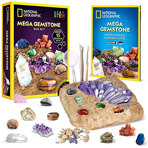 NATIONAL GEOGRAPHIC Kit de yacimiento de 15 Gemas Reales