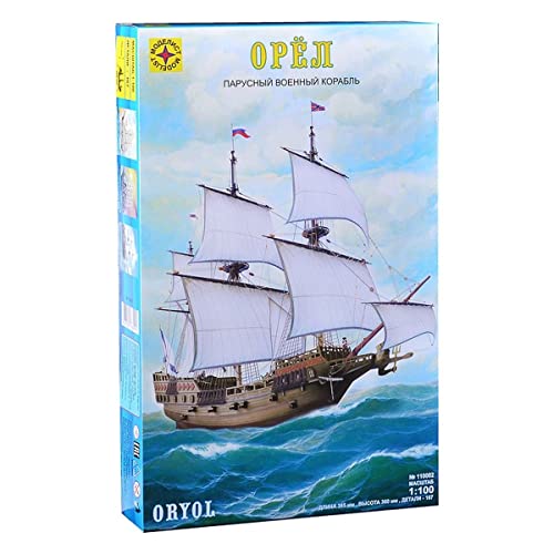 Naval de guerra de Fragata de madera de la Armada Rusa Oryol Eagle Kits de vela de plástico escala 1:100 - Kit modelo de barco para construir - Modelo de barcos de vela Instrucciones montadas en ruso