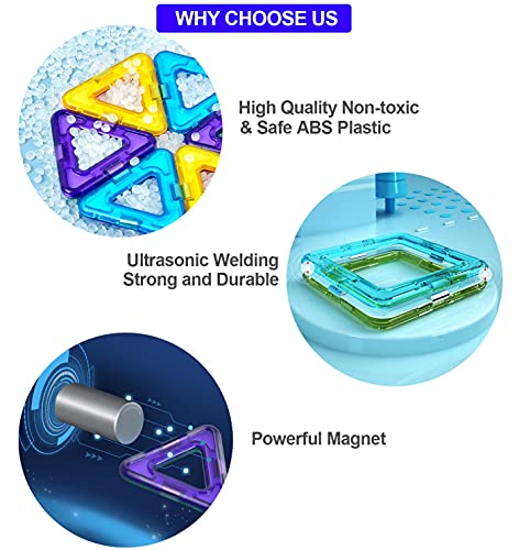 NEOVINSL 100Piezas Bloques de Construcción Magnéticos para Niños, Juegos de Viaje Imanes Regalos Cumpleaños Juguetes Educativos de 3 4 5 6 7 8 Años Infantil